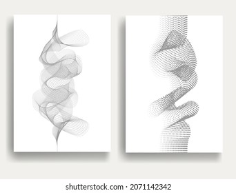 Abstract flow Lines Background . Wavy Stripes . Striped linear pattern .Vector .