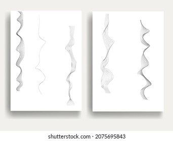 Abstract flow Lines Background . Wavy Stripes . Striped linear pattern .Vector .