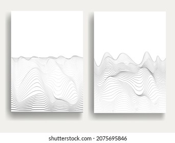 Abstract flow Lines Background . Wavy Stripes . Striped linear pattern .Vector .