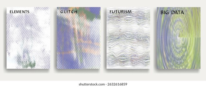 Abstract flow Lines Background . Wavy Stripes . Striped linear pattern . Poster collection with smooth lines .Brochures set with wave lines .Vector . 
