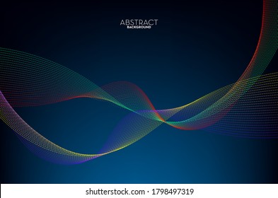 Líneas de flujo abstracto tecnología digital ondas de partículas lisas. Diseño de diseño de tecnología de datos de gran tamaño fondo y fondo de pantalla, pasos vectoriales