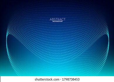 Abstract flow lines digital technology smooth particle waves. Big data technology design concept background and wallpaper, vector eps