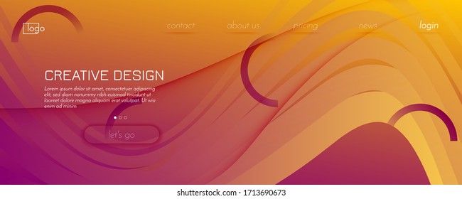 Abstract Flow Pattern. Business Gradient Flyer. Fluid Line Texture. Red Flow Pattern. Curve Wavy Background. Creative Template. Orange Color Shape Landing Page. Vibrant Flow Pattern.
