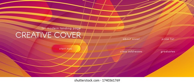 Abstract Flow Pattern. Digital Futuristic Liquid. Fluid Lines Brochure. Orange Flow Pattern. Vector Memphis Background. Creative Magazine. Red Color Line Wallpaper. Wavy Flow Pattern.
