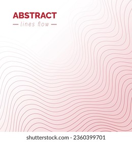 Abstract flow red wavy lines background, modern moving lines design, futuristic technology concept, vector illustration