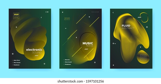 Abstract Flow Shapes. Night Club Party Flyer. Luxury Music Brochure. Dj Poster. Vip 3d Movement Banner. Gradient Flow Shapes. Disco Club Party Flyer. Music Invitation. Gold Gradient Flow Shapes.