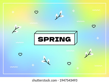 Abstract flow spring background. Soft gradient in blue, green and turquoise colors. Concept for your website or presentation cover.