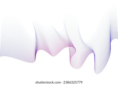 Abstract flow wave dots particles background. Futuristic technology and science theme background