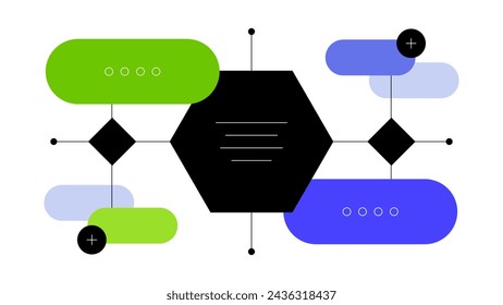 Abstract flowchart. Infographic element, presentation slide, flat graphics. Vector file.