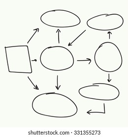 Abstract flowchart vector design elements. Hand-drawn frame, border, rectangle marker. Vector