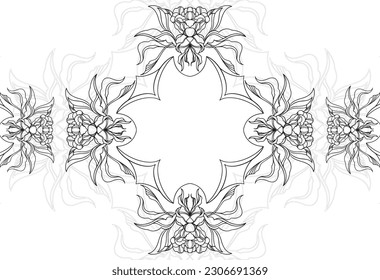 abstract flower abstraction print for textile decorative design hand draw ornament