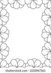 Abstract Flower Adult Border Coloring Pages For Kids Vector art.