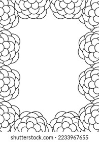 Abstract Flower Adult Border Coloring Pages For Kids Vector art.