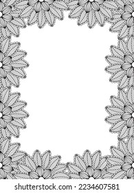 Abstract Flower Adult Border Coloring Pages For Kids Vector art.