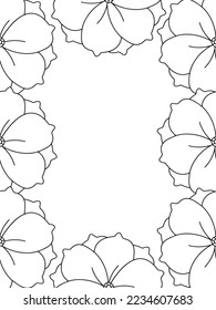 Abstract Flower Adult Border Coloring Pages For Kids Vector art.