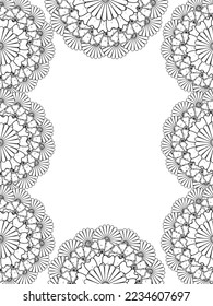 Abstract Flower Adult Border Coloring Pages For Kids Vector art.