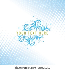 abstract flower aqua design