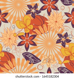 Abstract flower arrangement. Seamless texture. Suitable for printing on fabric or Wallpaper.