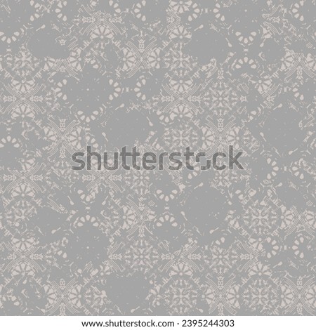 Abstract flower art collage seamless pattern illustration. Organic nature floral background in vintage art style. Spring season drawing print.motifs geometric floral distressed seamless Vector damask 