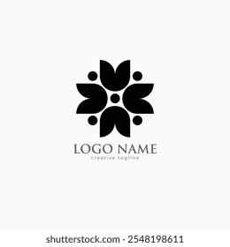 Abstract Flower art logo, drawing, shape, sign, pattern, mandala, floral, leaf vector template fully editable