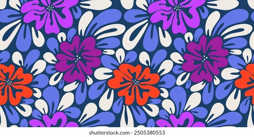 Abstractas patrón sin fisuras de arte floral. Fondo floral de la naturaleza orgánica en estilo vintage. Ideal para textiles, tela, Fondo de pantalla, envoltura, scrapbook y embalaje	