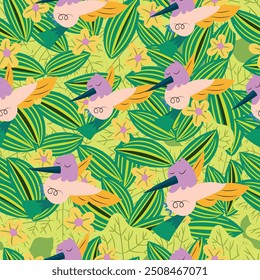 Abstrato flor arte sem costura ilustração padrão. Natureza orgânica fundo floral em estilo vintage. Textura da decoração da estação da primavera, impressão do desenho.