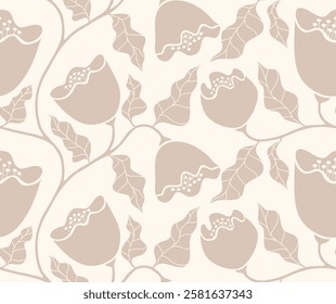 Abstract flower art seamless pattern. floral hand drawn vector background.
