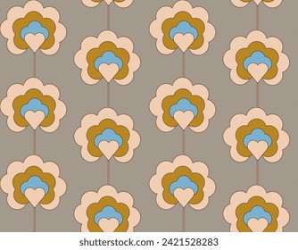 Abstract flower art shape seamless pattern. Trendy contemporary floral cutout background illustration. Natural organic plant leaves artwork wallpaper print. Vintage botanical spring texture.