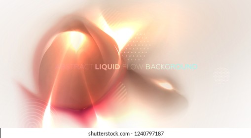 Abstract flower background with beautiful blurred dynamic liquid fluid for cosmetics cream posters, placards and brochures. Eps10 vector illustration.