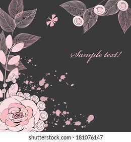 Abstract flower background with butterfly