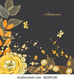 Abstract flower background with butterfly