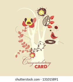 abstract flower background. Card for congratulations