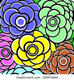 Abstract Flower Background in Colorful.