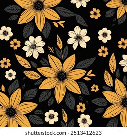 Abstract flower background design. Pattern with floral seamless. Grunge textured abstract art vector with flowers and plants in vector style.