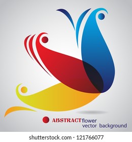 Abstract Flower Background. Element for design. Vector illustration on gray background. Logo design