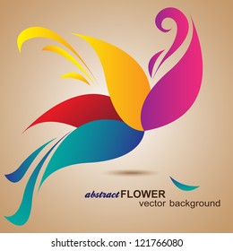 Fondo de las flores abstractas. Elemento para el diseño. Ilustración vectorial sobre fondo beige. Diseño de color del logotipo