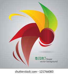 Abstract Flower Background. Element for design. Vector illustration on gray background. Logo design