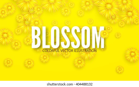 Abstract Flower Background. Falling Flowers. Blossom Design. Vector illustration