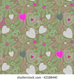   Abstract flower background with heart