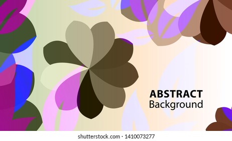 Abstract Flower Background With Leaf - vector - Vector 