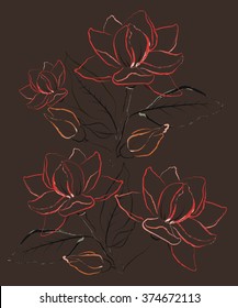 Abstract flower background with paint effect. Vector 