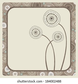 Abstract flower background, place for text card, vector 
