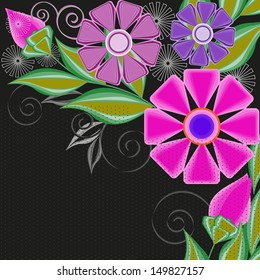 Abstract  flower background. Retro card.