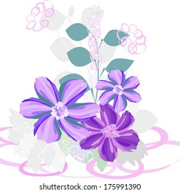Abstract  flower background. Retro card.