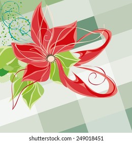 Abstract  flower background. Retro card.