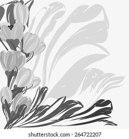 Abstract  flower background. Retro card.