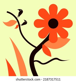abstract flower background with trhee colort style