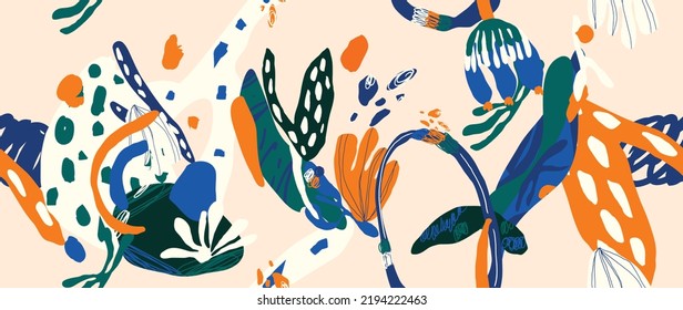 Abstract Flower Background Vector Colorful Botanical Stock Vector ...