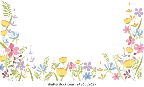 Abstract flower background Vector design floral border frame