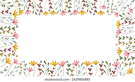 Abstract flower background Vector design floral leave border frame